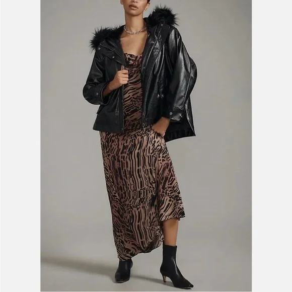 Anthropology X Pilcro Faux-Leather Hooded Jacket - Picture 1 of 11